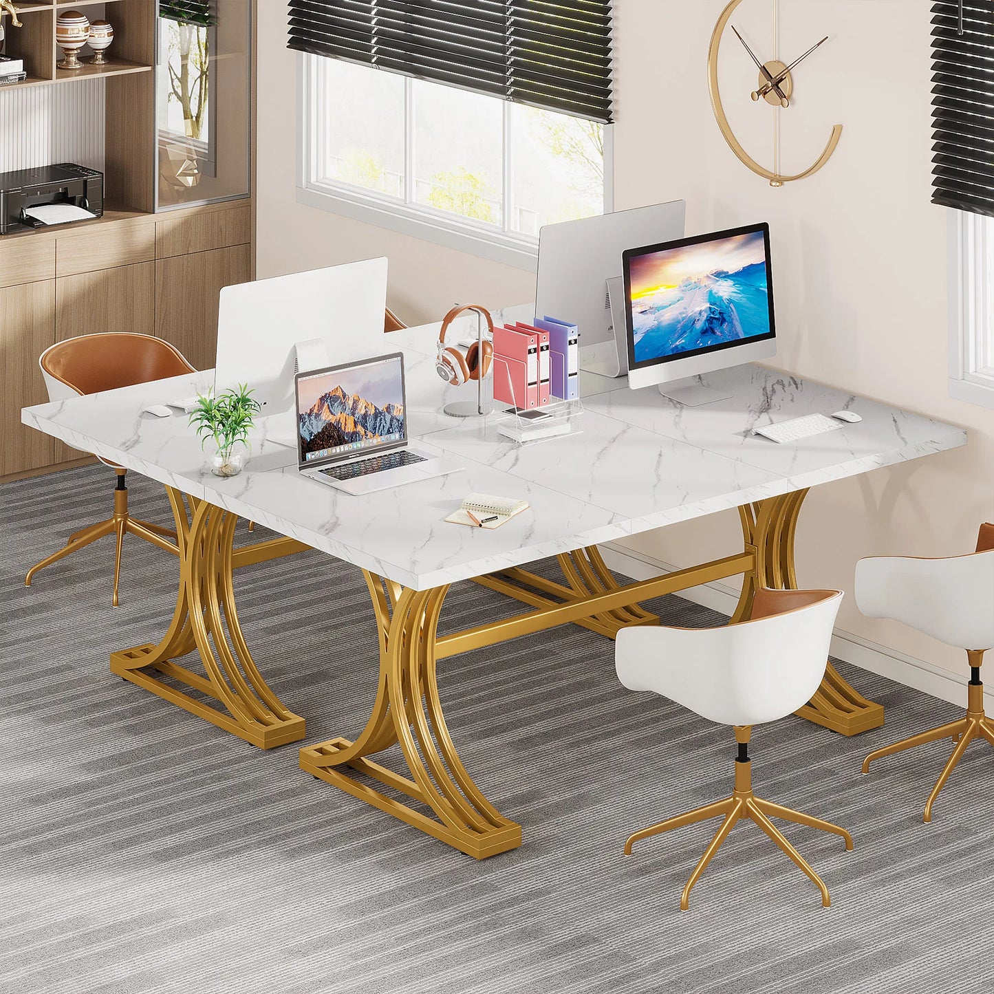 Tribesigns Office Desk 70.9 Inch Wooden Computer Desk