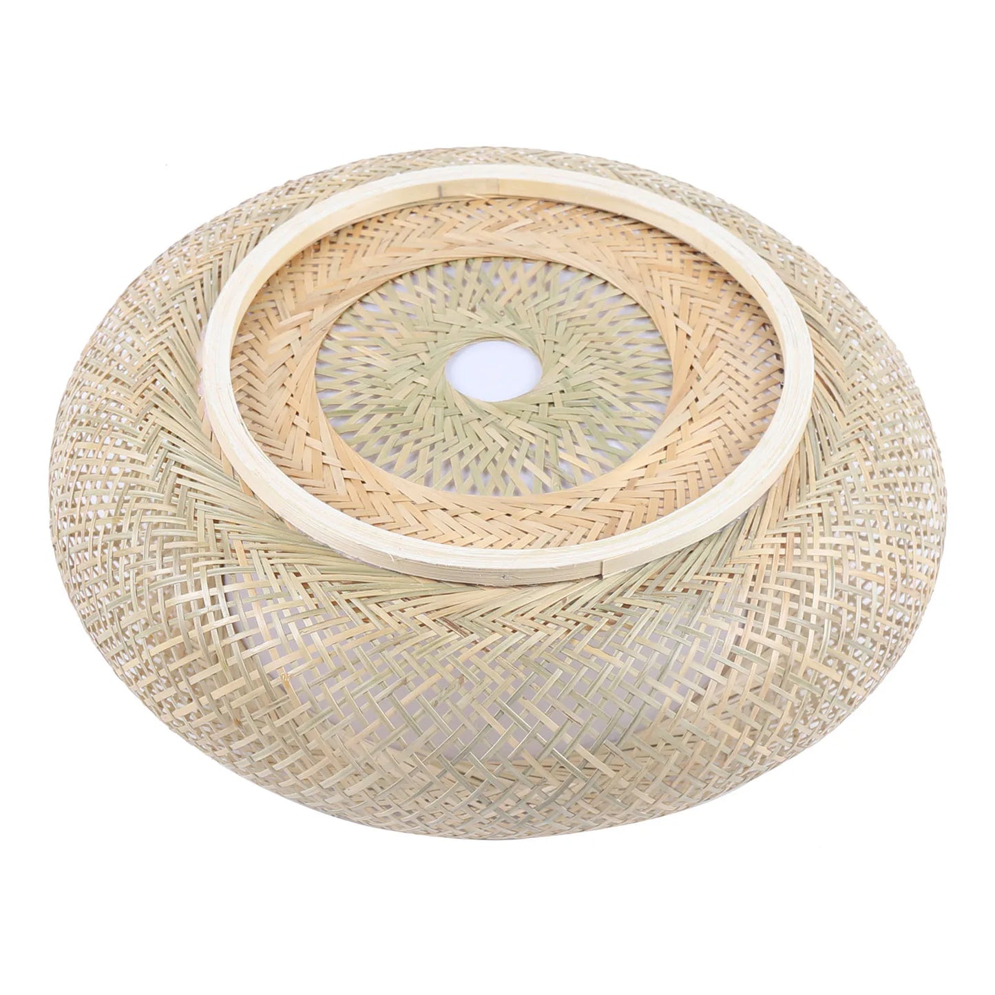 E27 Bamboo Flush Mount Ceiling Light Rustic Rattan Hanging Lamp 3-Lamp 110V 220V 40cm 50cm Bulb Not Included
