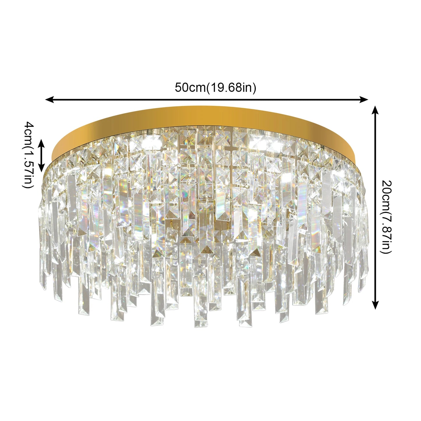 Modern Crystal Luxury Ceiling Lamp LED Chandelier Nordic Home Decor Flush Mount Light Fixture for Dining Living Room Bedroom Hotel