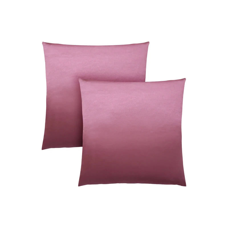Set of 2 Decorative Throw Pillows 18 X 18 Square with Hypoallergenic Polyester Insert for Sofa Couch Bedroom in Pink