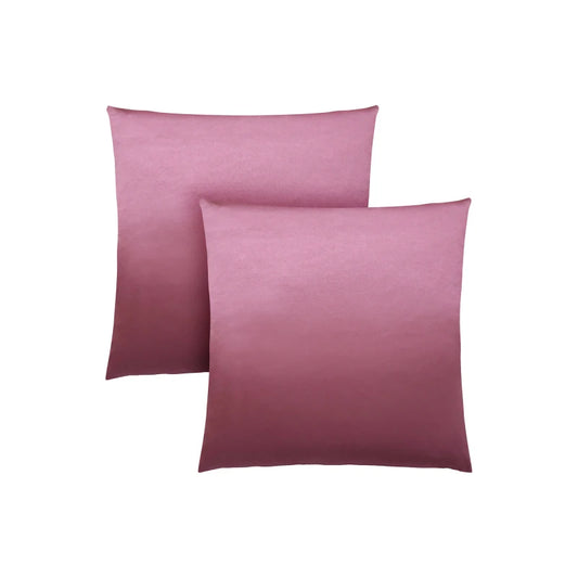 Set of 2 Decorative Throw Pillows 18 X 18 Square with Hypoallergenic Polyester Insert for Sofa Couch Bedroom in Pink