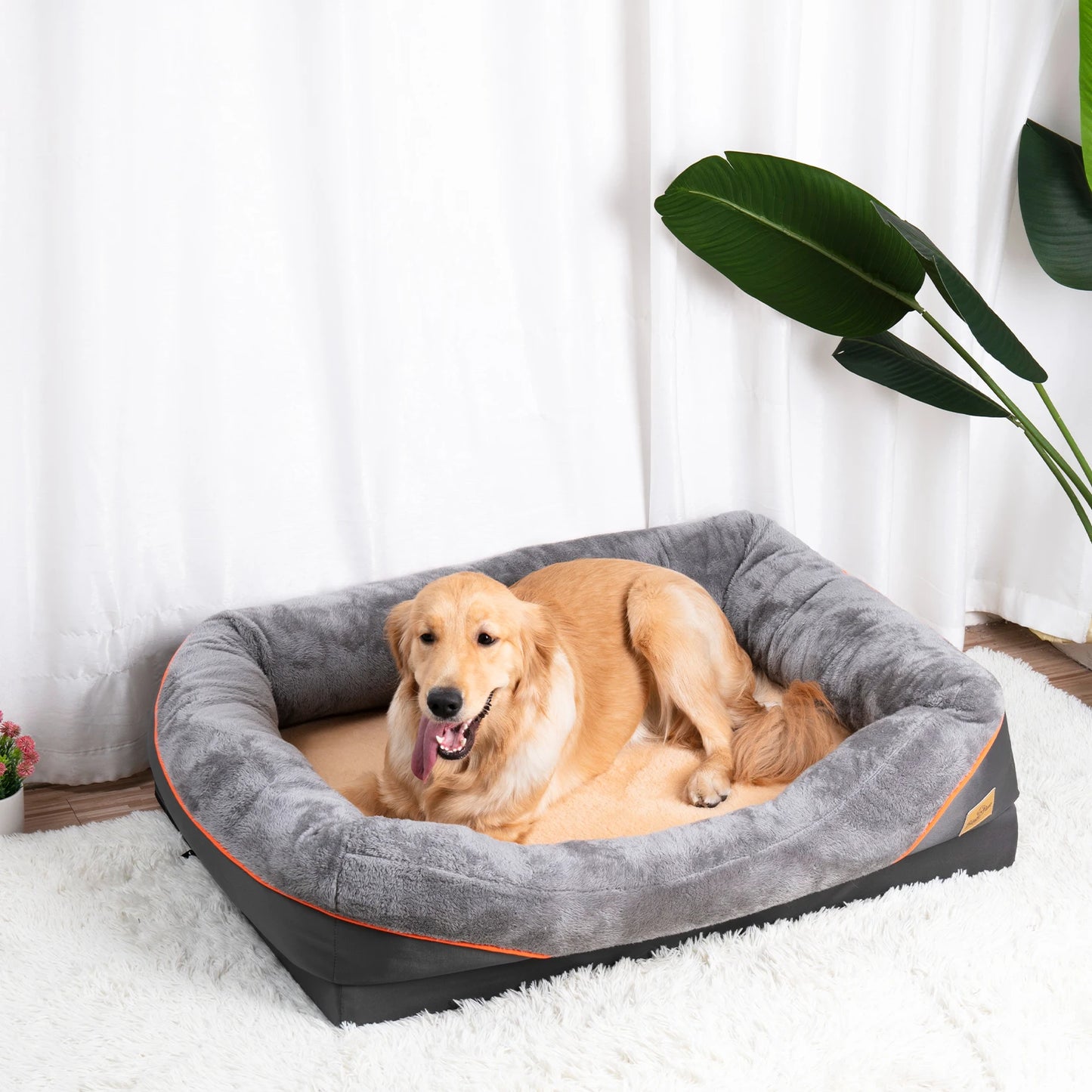 Large Dog Bed Soft Fleece Anti Allergy Warm Waterproof Removable Washable Cover