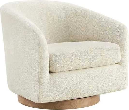 Forest Green Swivel Velvet Barrel Chair FSC Certified Upholstery Fully Assembled