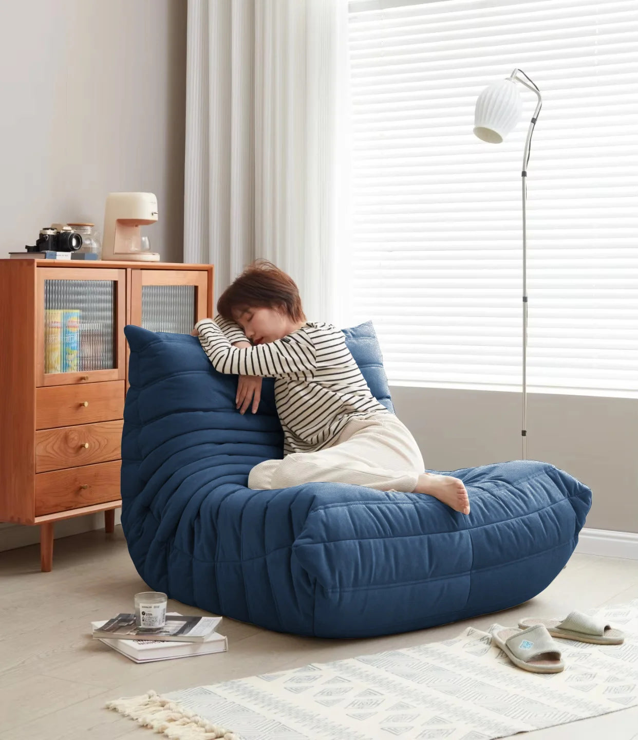 Modern Big Bean Bag Chair Memory Foam Floor Sofa Recliner