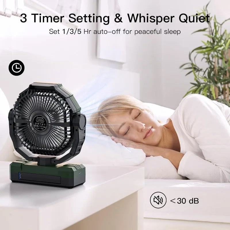 Three In One Camping Fan Portable Rechargeable With Remote