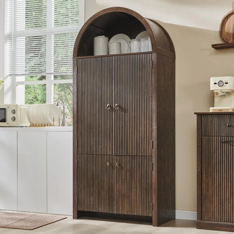 71 Inch Tall Pantry Cabinet With 3 Adjustable Shelves And 6 Door Shelves