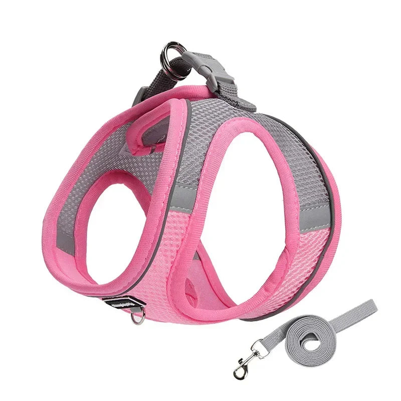 Adjustable Vest Dog Harness for Small Dogs Reflective Leash