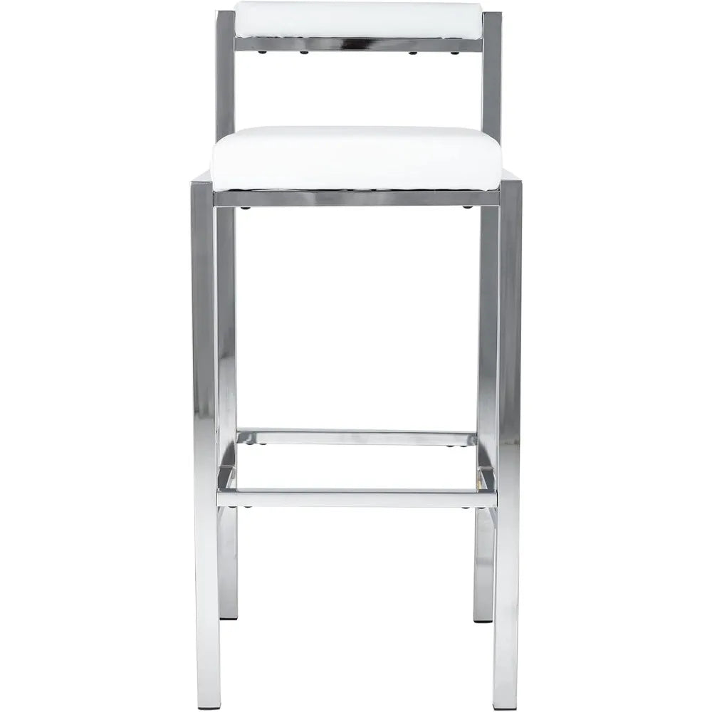30 Inch Bar Height Stools Set Of 4 With Backs PU Leather