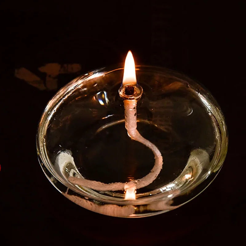 Transparent Glass Candlestick Oil Lamp for Rustic Christmas