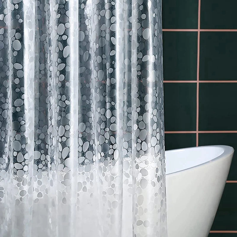 Waterproof PEVA Shower Curtain Set 12 Hooks 71x79 Inches