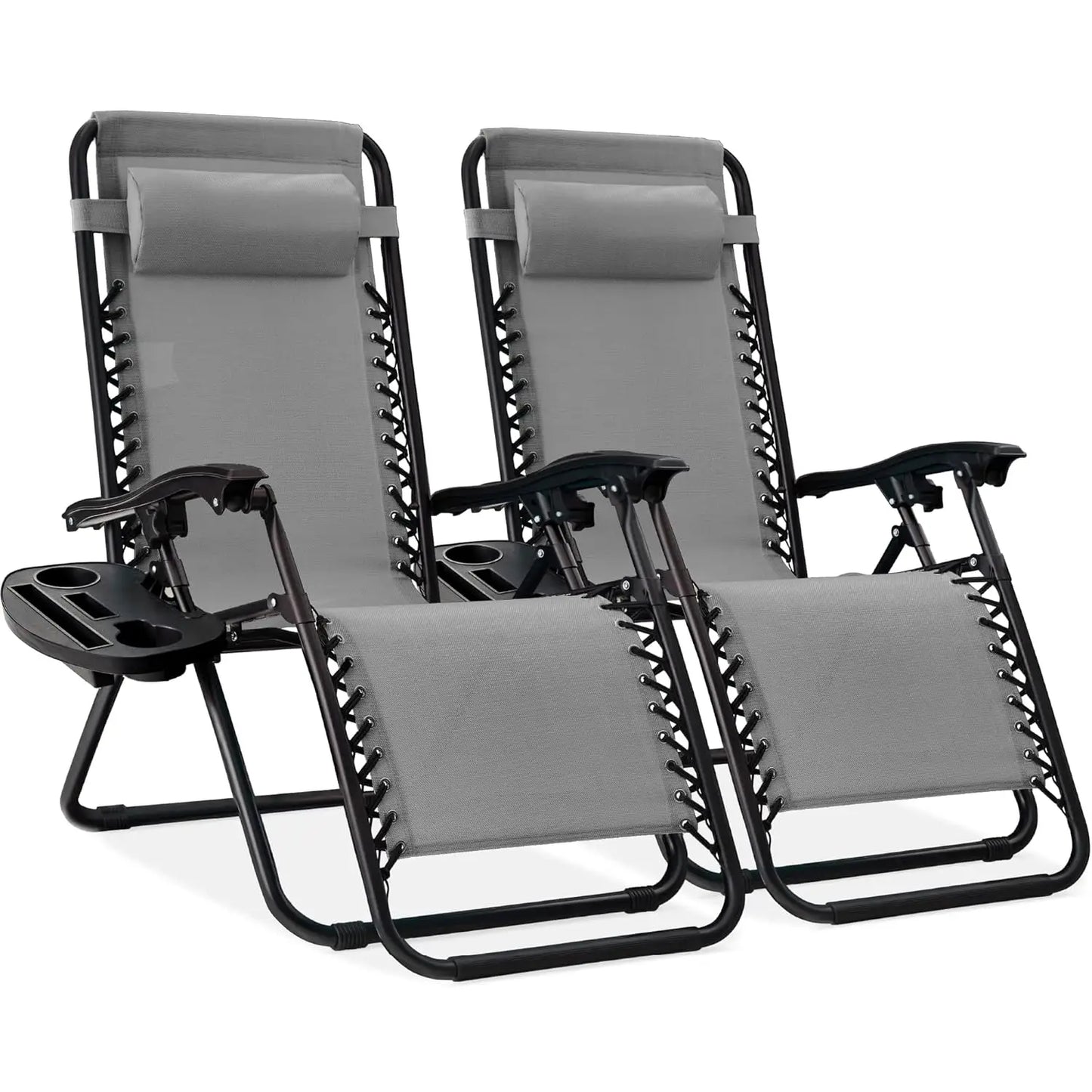 Set Of 2 Adjustable Zero Gravity Lounge Chairs Sage Green