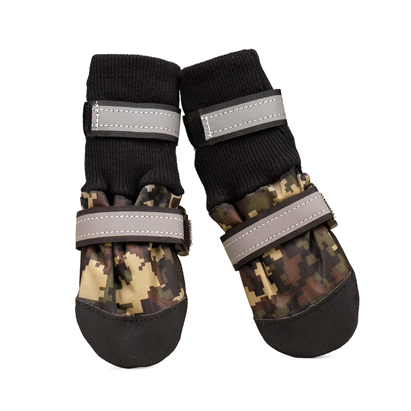Waterproof Anti Slip Snow Boots For Large Dogs Camouflage Reflective