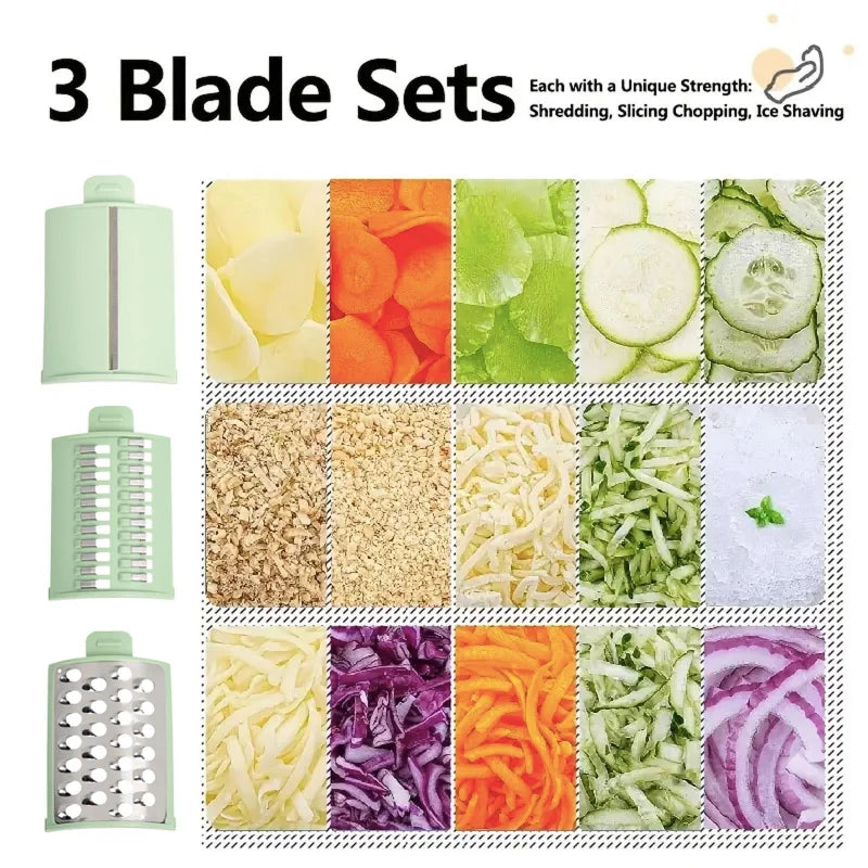 Electric Vegetable Cutter And Slicer 3 In 1 Garlic Shredder