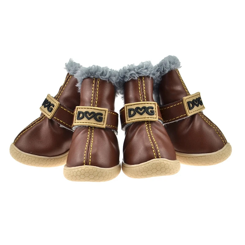 4 Pcs Set Keep Warm Snow Shoes for Small Dogs Non Slip Boots Winter