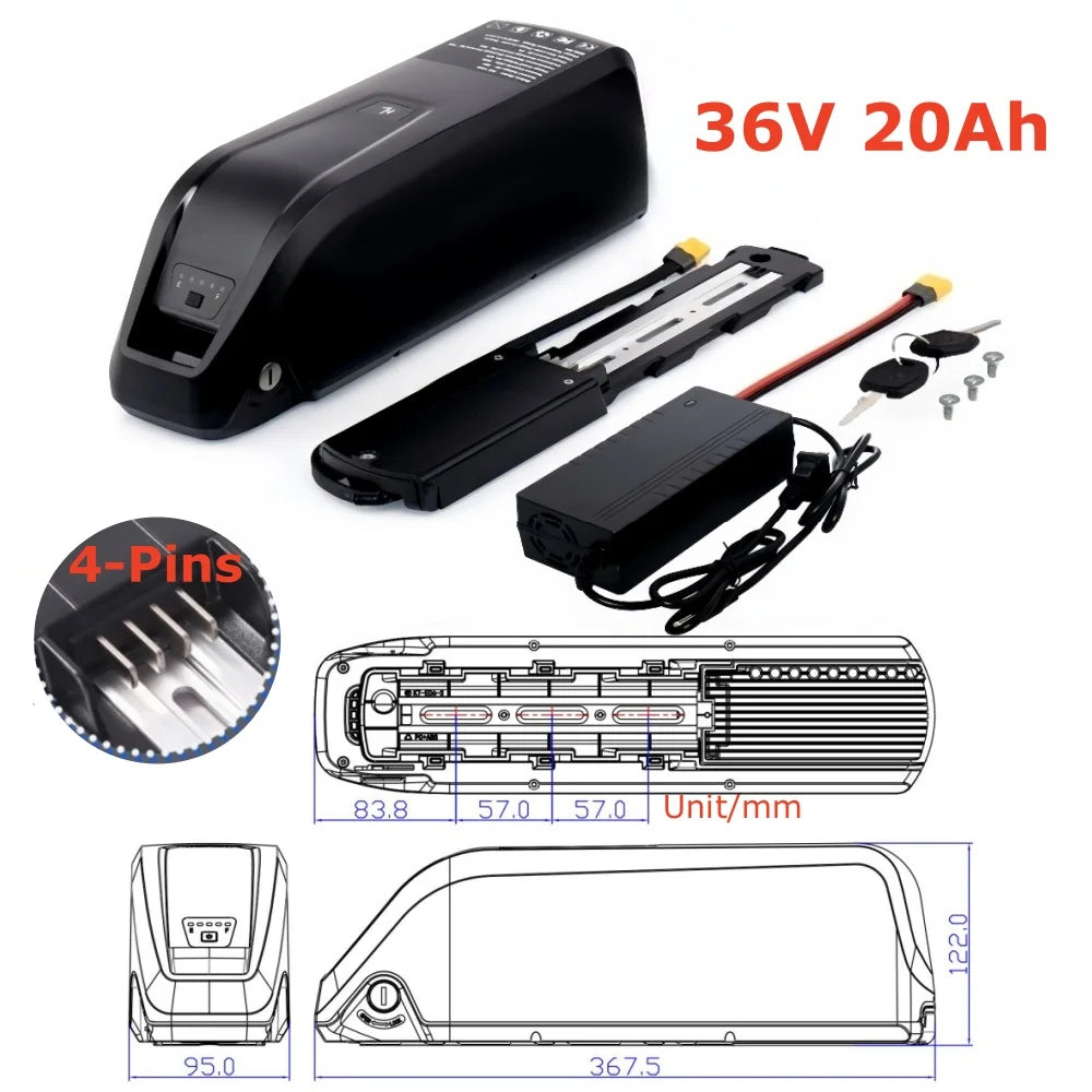48V Li Ion Ebike Battery 10 20Ah For High Power Long Range