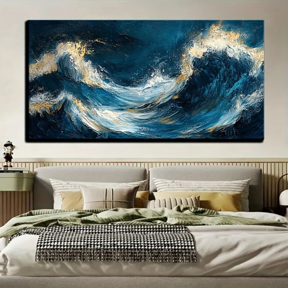 Blue Fantasy Modern Painting With One Point Five Inch Pine Frame Living Room