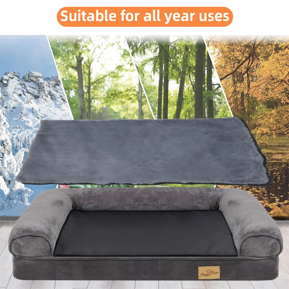 XXXL Calming Orthopedic Memory Foam Dog Bed With Waterproof Removable Cover
