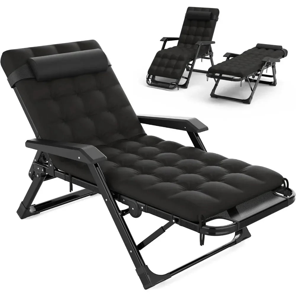 3 In 1 Oversized Folding Camping Cot 29 Inch Adjustable XL Patio Chaise Lounge Chair Sleeping Cots for Adults