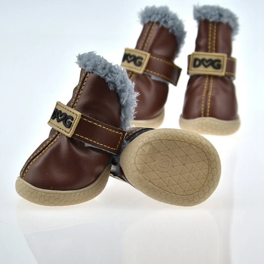 4 Pcs Set Keep Warm Snow Shoes for Small Dogs Non Slip Boots Winter