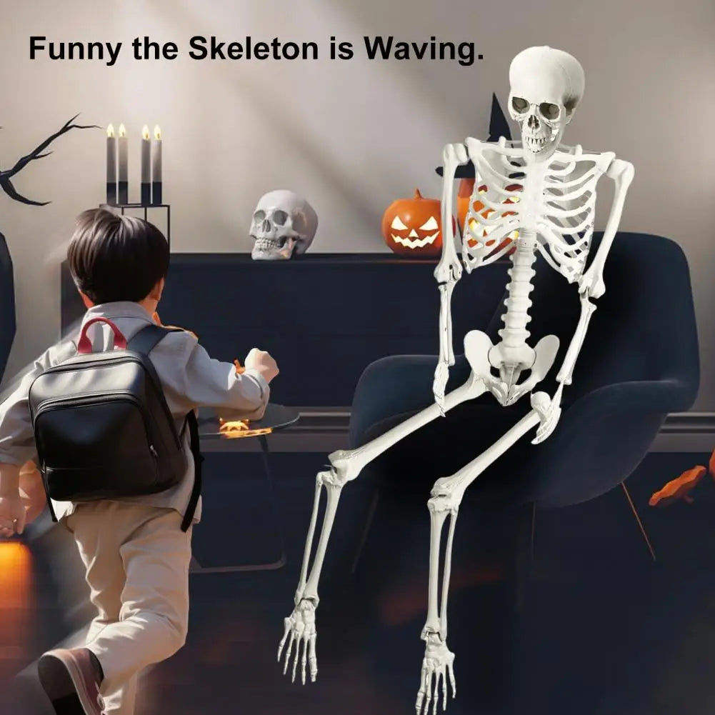 5.4Ft Poseable Skeleton Movable Joints Life Size Halloween