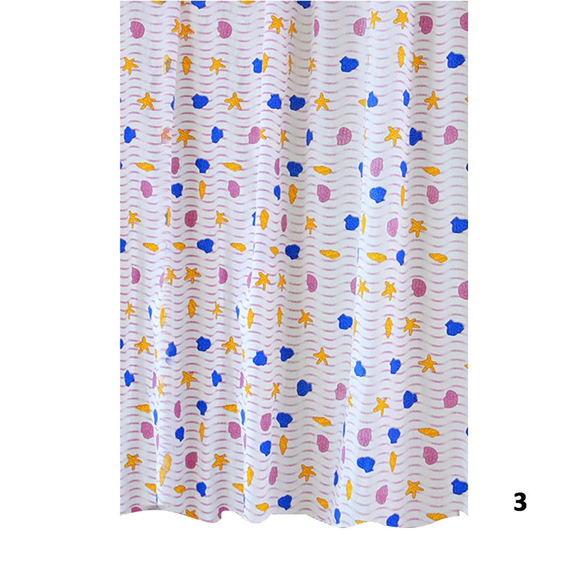 Waterproof PEVA Shower Curtain Set 12 Hooks 71x79 Inches