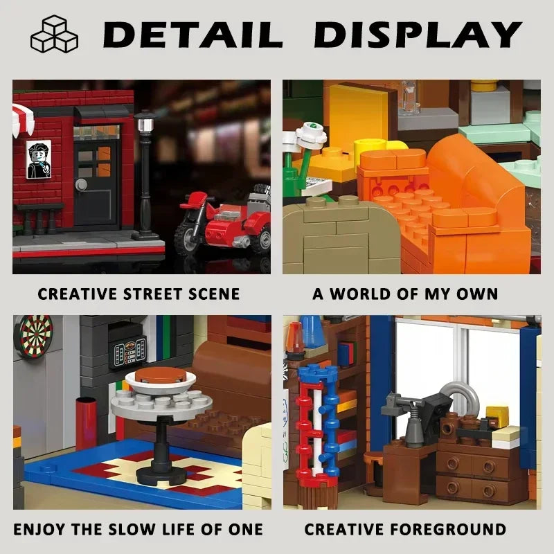 Big Bang Modular City Building Block Set Street View Coffee Shop 4335 Pieces
