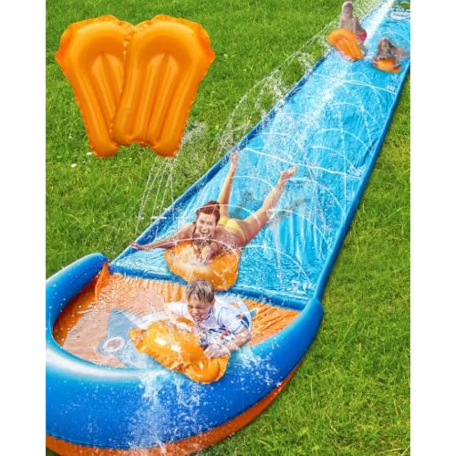 32 Feet Slip And Water Slide For Adults Backyard Water Toys With Sprinkler Blue