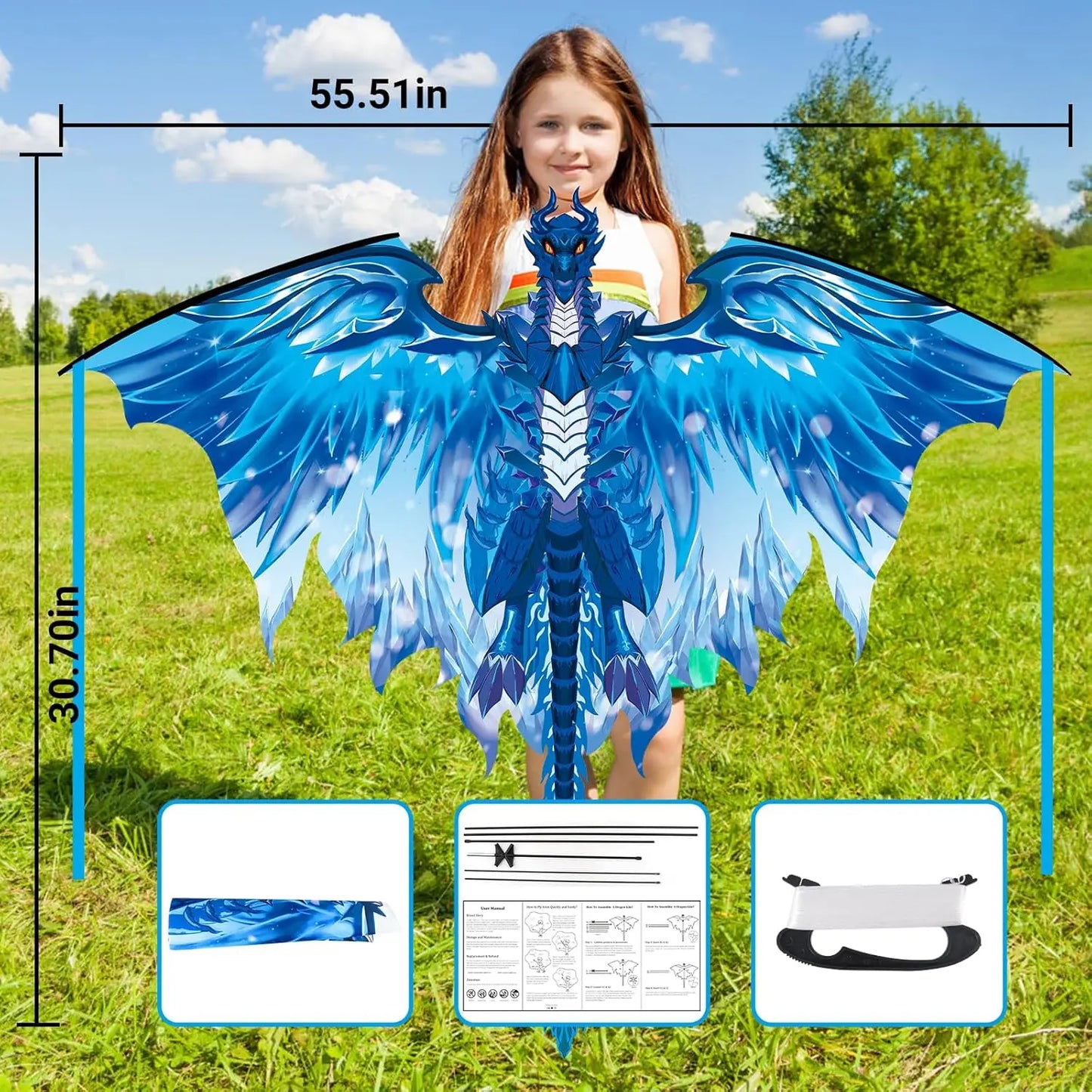 Dragon Kite For Adults And Kids Easy To Fly For Beginners Beach Park Fun