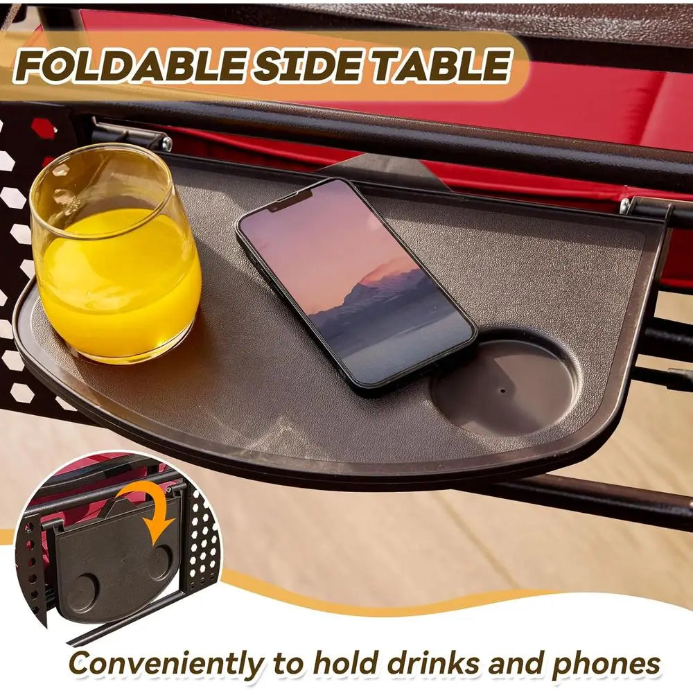 Three In One Adjustable Outdoor Swing Chair With Cushions And Cup Holders