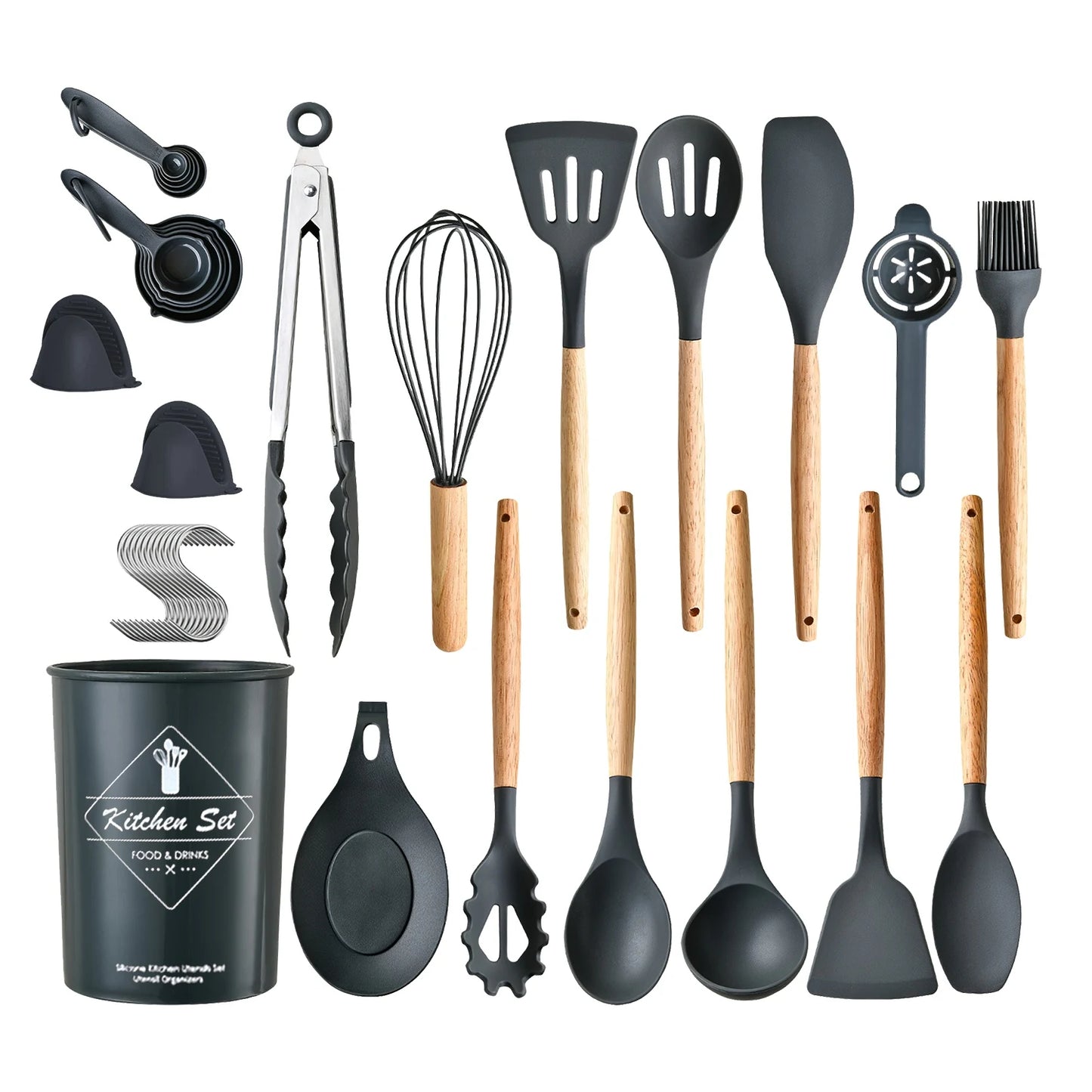 35Pcs Kitchen Cooking Utensils Set Spatula Set Baking Utensils Kitchen Accessories with Holder