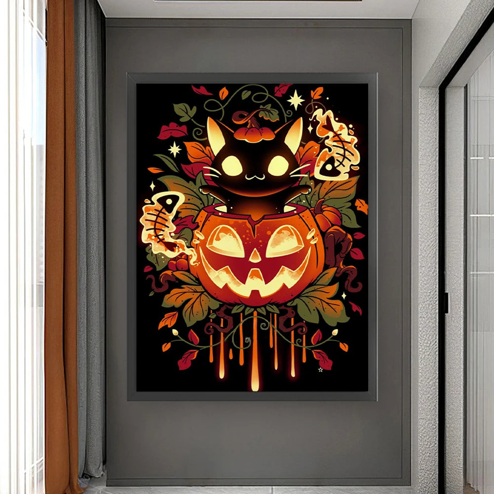 Halloween Pumpkin Cross Stitch With Eco Cotton Thread 11CT
