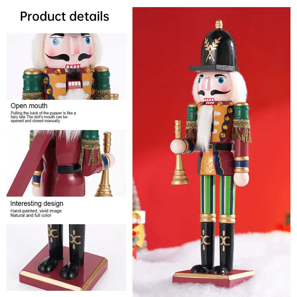 Wooden Nutcracker Soldier Puppet Christmas Decoration 30cm