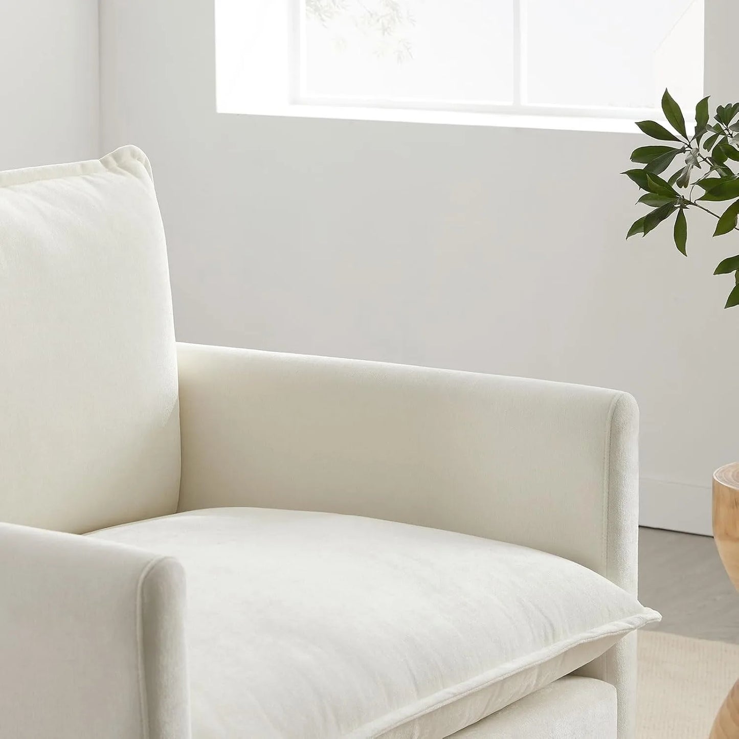 Chenille Oversized Reading Chair With Ottoman 39 Inch Width For Living Room
