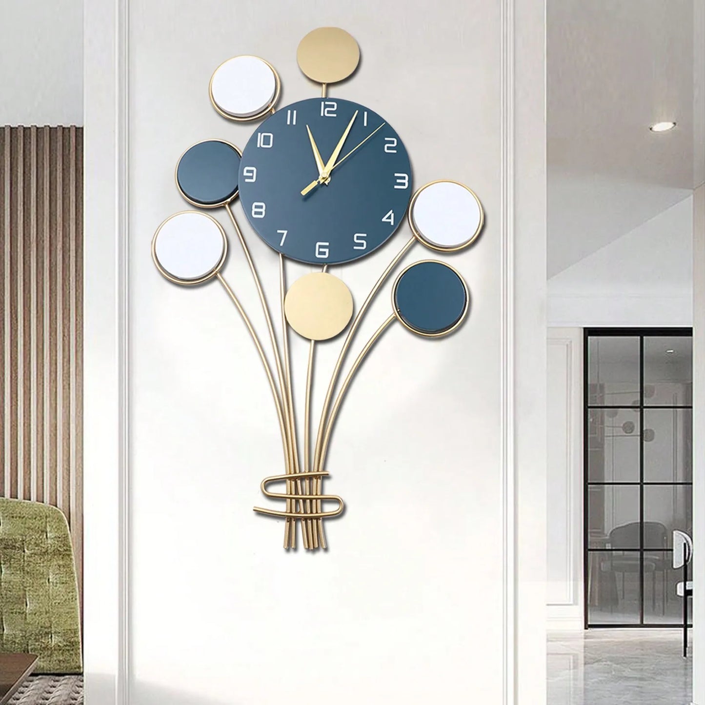 Large Wall Clock Battery Operated Silent Hot Air Balloon