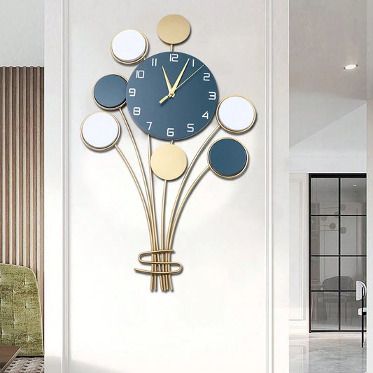Large Battery Operated Silent Wall Clock Without Drilling Hot Air Balloon Decor