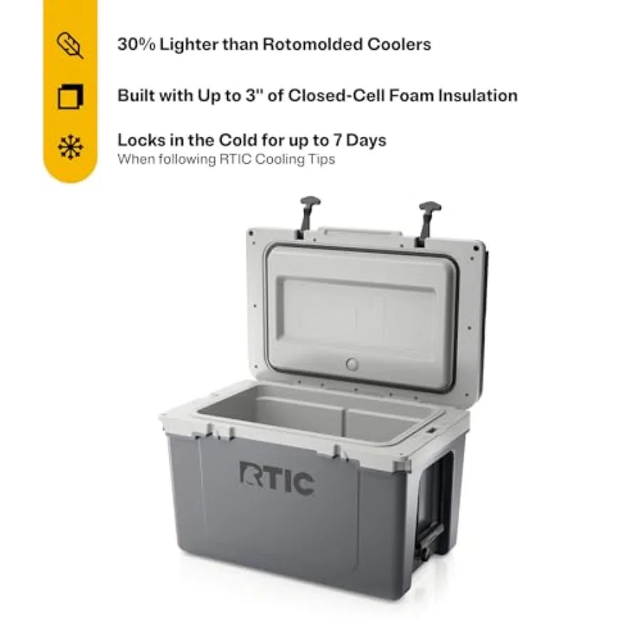 Ultra Light 52 Quart Hard Cooler Insulated Portable Ice Chest For Beach Picnic