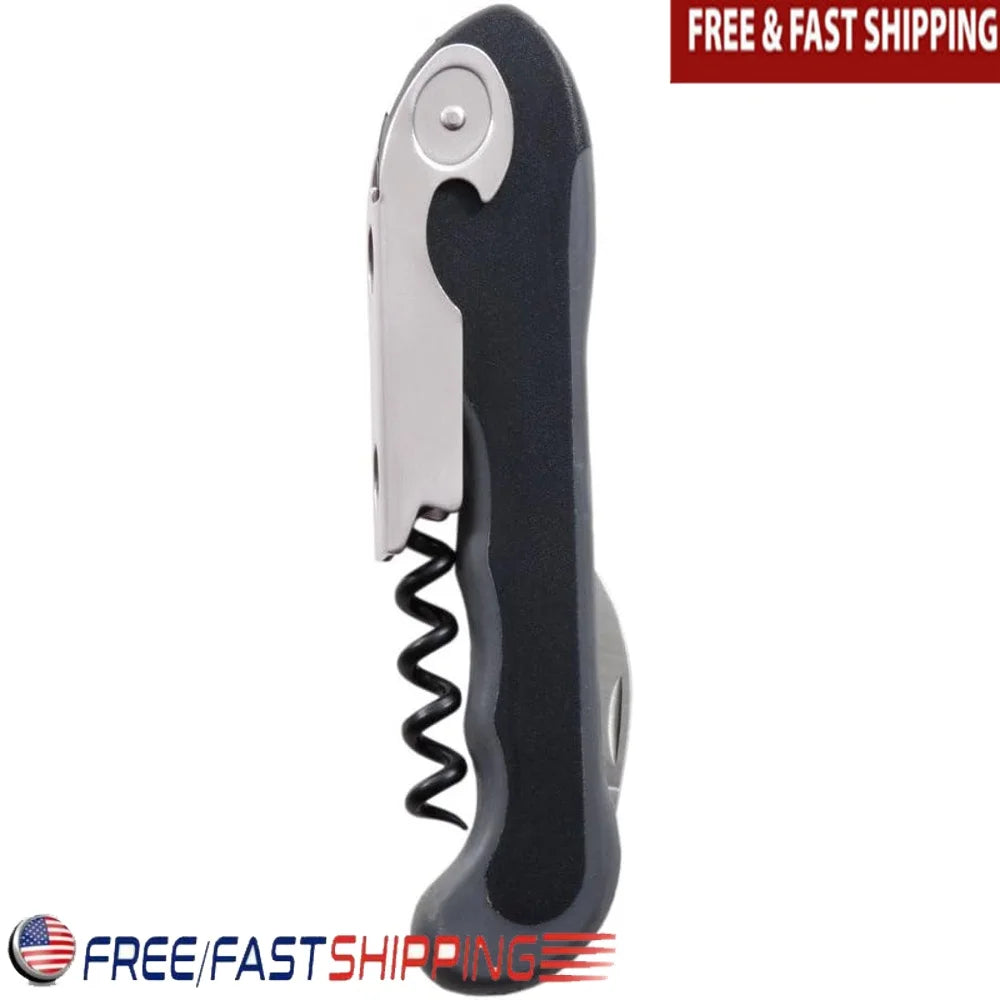 Soft Touch Waiters Corkscrew With Foil Cutter Wine Opener