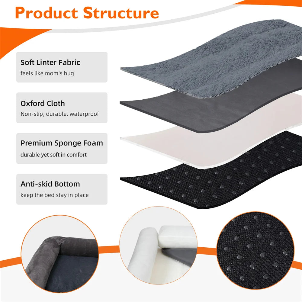 XXXL Calming Orthopedic Memory Foam Dog Bed With Waterproof Removable Cover