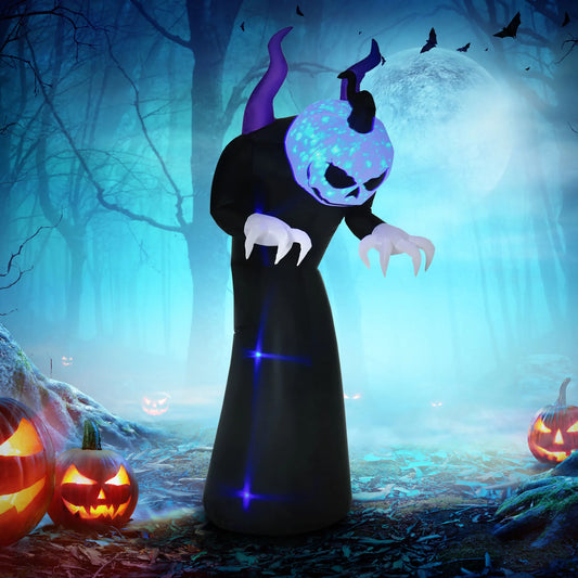 Seven Foot Inflatable Halloween Skeleton Ghost Outdoor LED