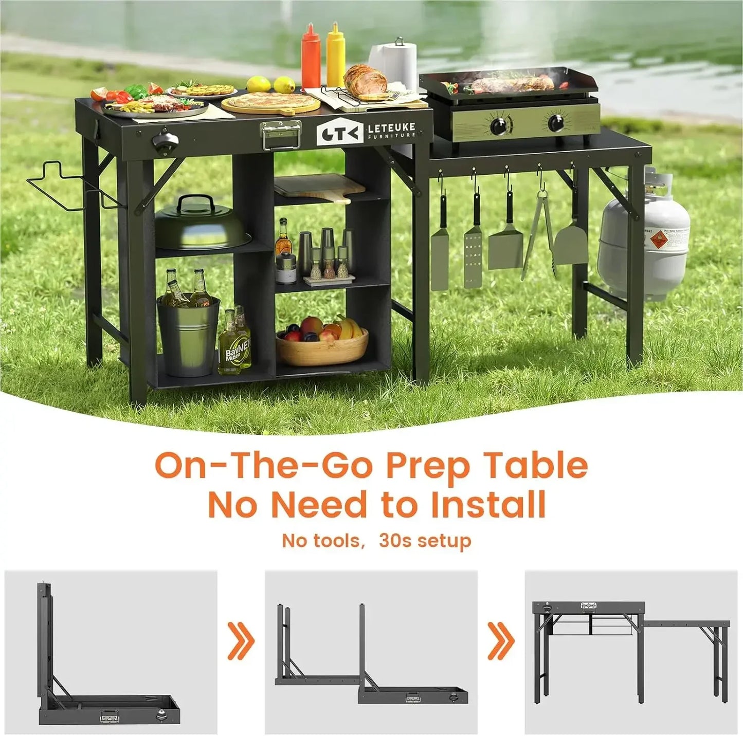Portable Foldable Grill Table For Blackstone And Ninja Griddles Outdoor