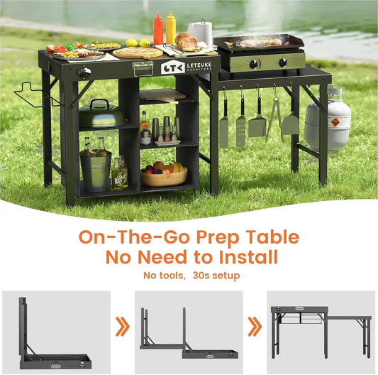 Portable Foldable Grill Table For Blackstone And Ninja Griddles Outdoor