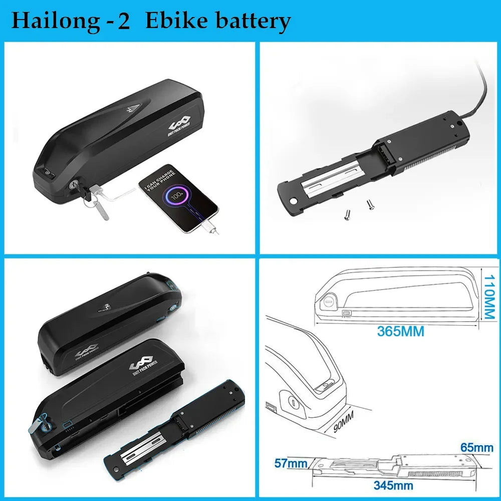 Polly Hailong Ebike Battery 36V 48V 52V 20Ah 18650