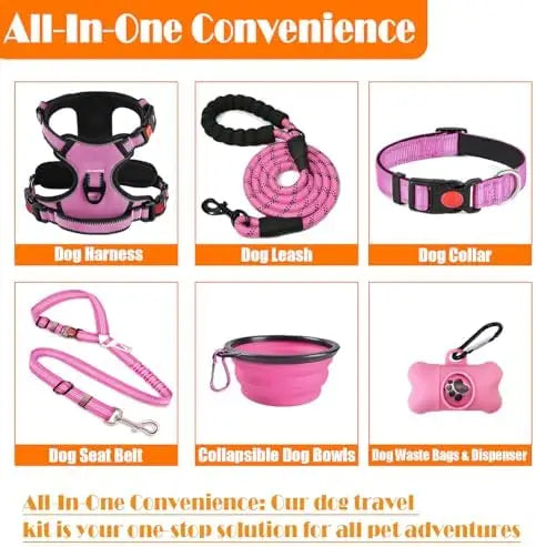 Training Kit For Dogs Lobeve No Pull Harness With Collar And Leash Set