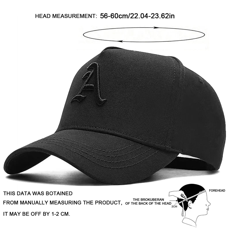 Unisex A Letter Embroidered Baseball Cap Outdoor Adjustable Sun Protection Hat