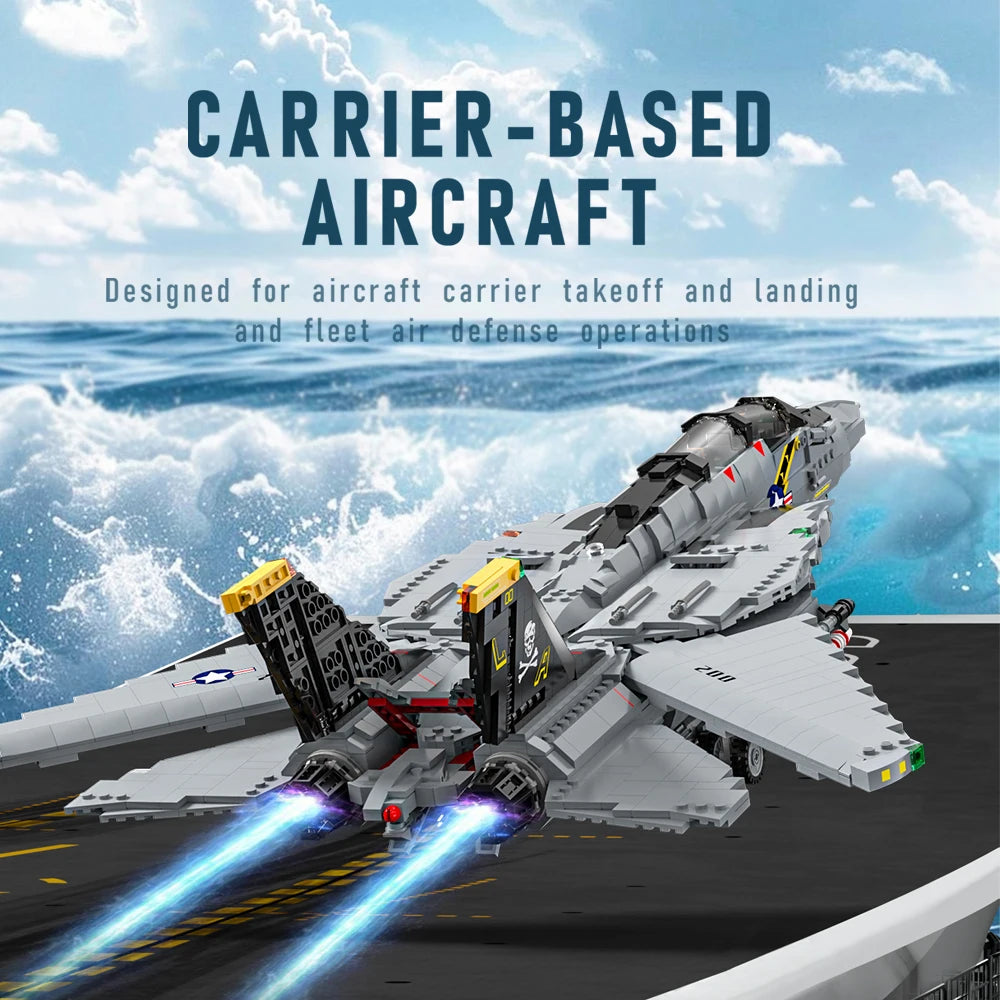 F14 Tomcat Two Seat Carrier Based Fighter Building Block Kit M8021