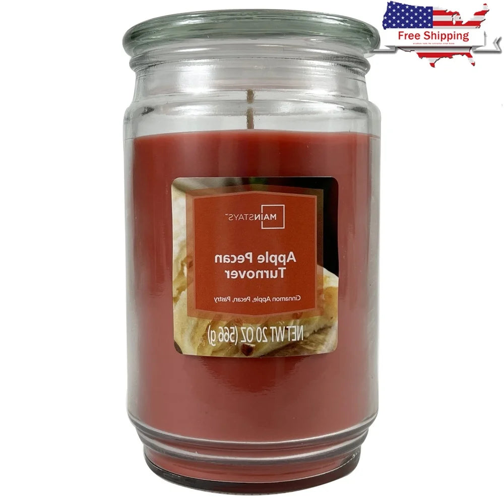 Apple Pecan Scented Candle 20oz Glass Jar Single Wick