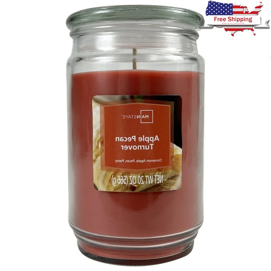 Apple Pecan Scented Candle 20oz Glass Jar Single Wick