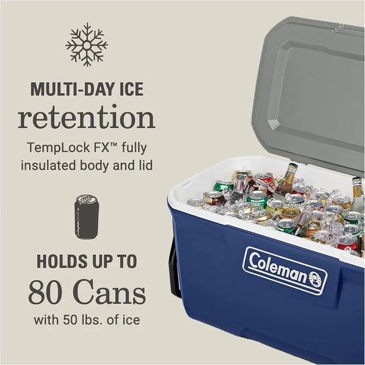 Classic Rolling Insulated Cooler With Wheels Keeps Ice Up To 5 Days 100 Quart