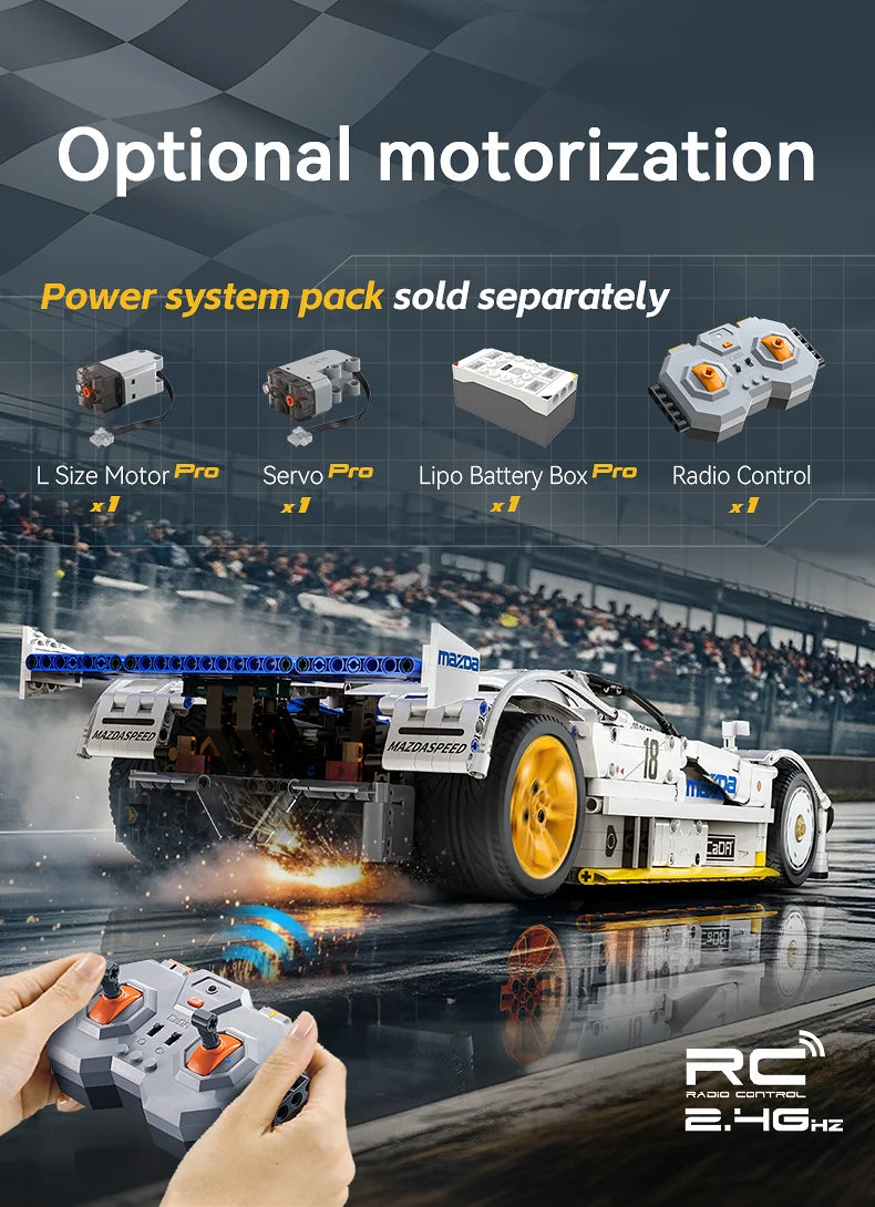 CaDA 1 To 10 Mazda 787B Racing Car Building Blocks Model Kit