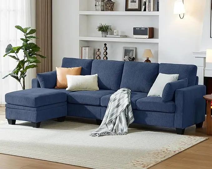 Corduroy Modular Sectional Sofa Ottoman Chaise L Shaped